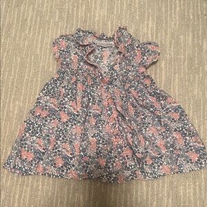 Rachel Riley Floral Ruffle Dress (12m)